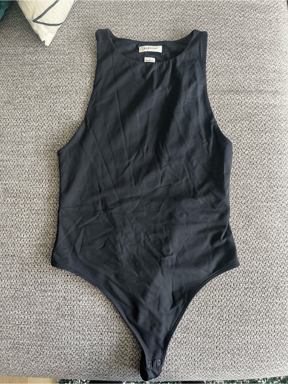 Babaton Black Sleeveless One-Piece Bodysuit